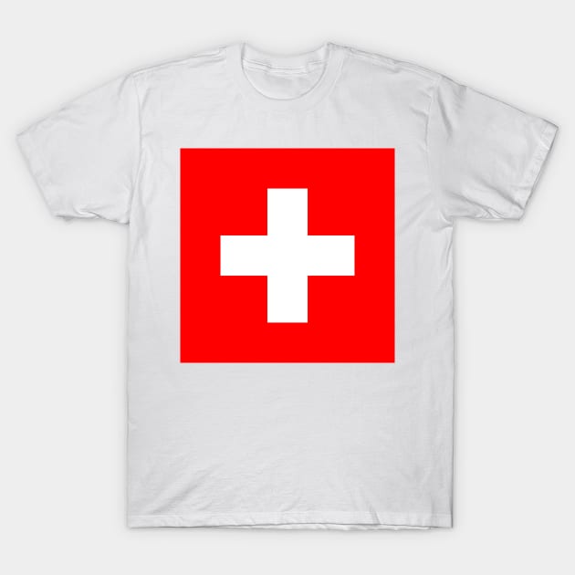 Flag of Switzerland T-Shirt by Bravuramedia